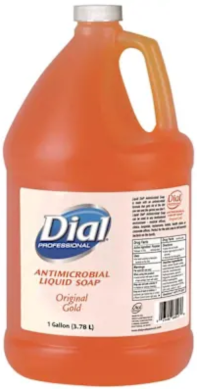 HAND SOAP, LIQUID, ANTIMICROBIAL, DIAL GOLD, 1 GALLON, 4/CT LARGE